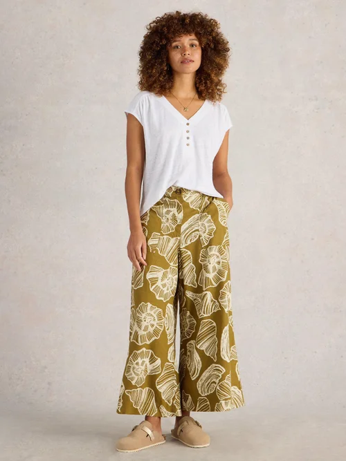 Culotte Roxy aus Leinenmischung - Green Pr - 52/R Image 2