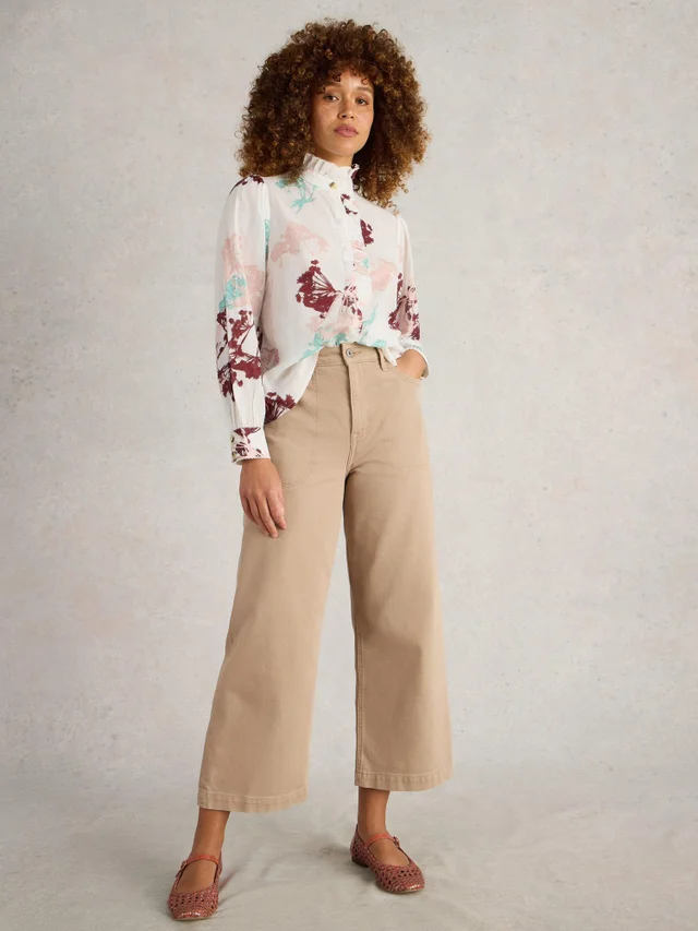 Haut à col volant Pauline