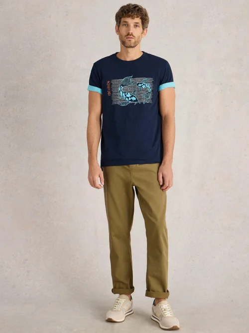 T-shirt graphique Koi Fish - Navy Pr - XS Image 2