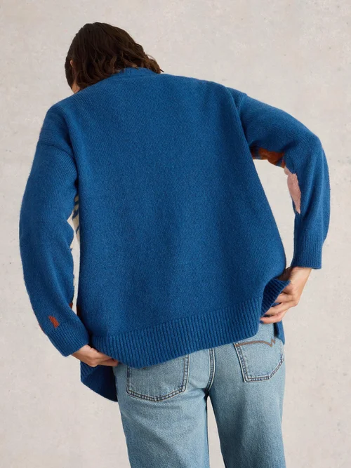 CARDIGAN LONG LOUISA - Blue Mlt - XL Image 4