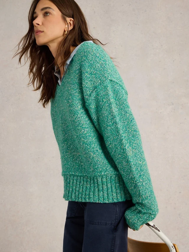 PULL TAMMY TEXTURÉ COL EN V