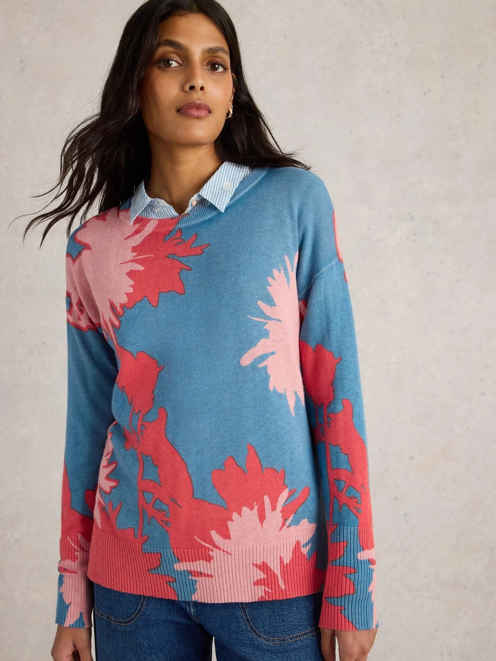 Pull Floral Olive - Blue Pr - 52 Image 1