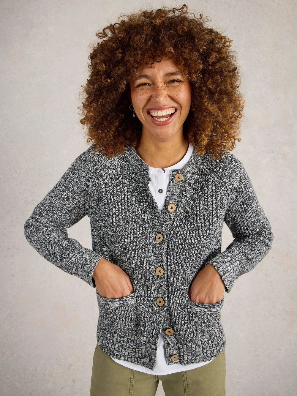 CARDIGAN EN COTON BAILEY - Navy Multi - 52 Image 1