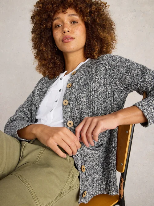 CARDIGAN EN COTON BAILEY - Navy Multi - 52 Image 3