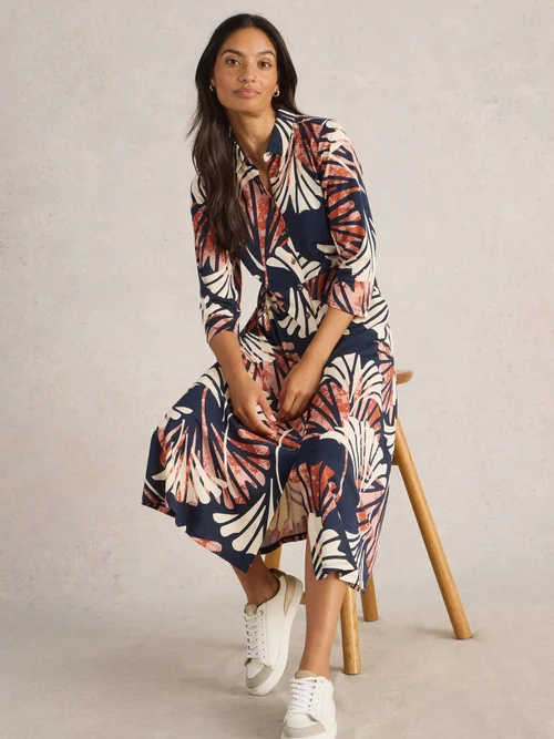 Robe chemise en jersey Rua - Navy Multi - 52/R Image 3