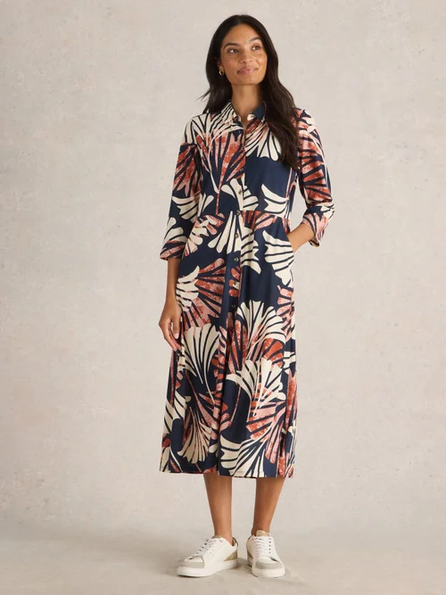 Robe chemise en jersey Rua - Navy Multi - 52/R Image 2