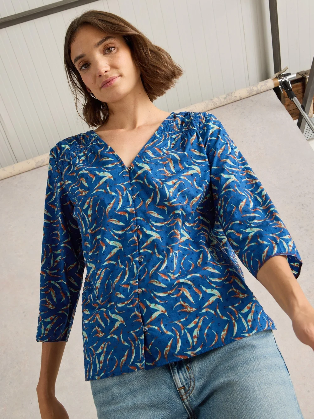Top en coton biologique Rae - Blue Pr - 52 Image 1