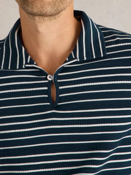 Polo à rayures jacquard - Navy Multi - XXXL Image 3
