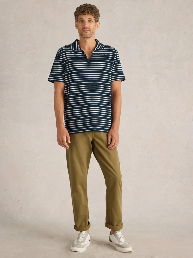 Polo à rayures jacquard