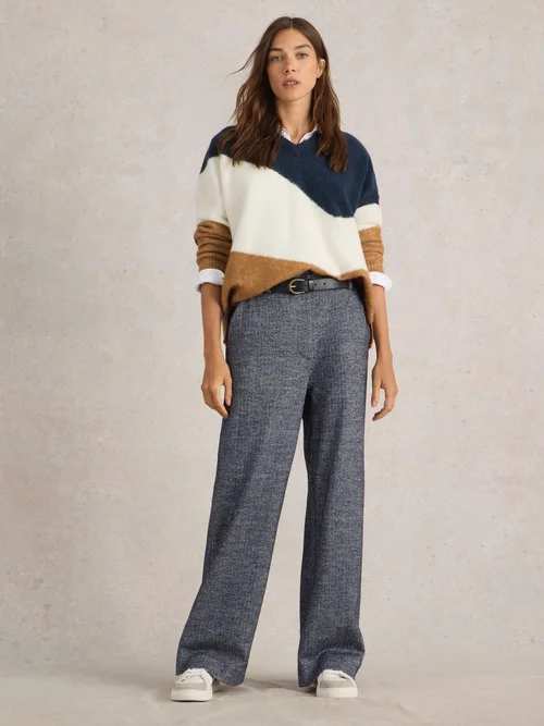 Pantalon large Belle Tweedy - Navy Multi - 52/R Image 2