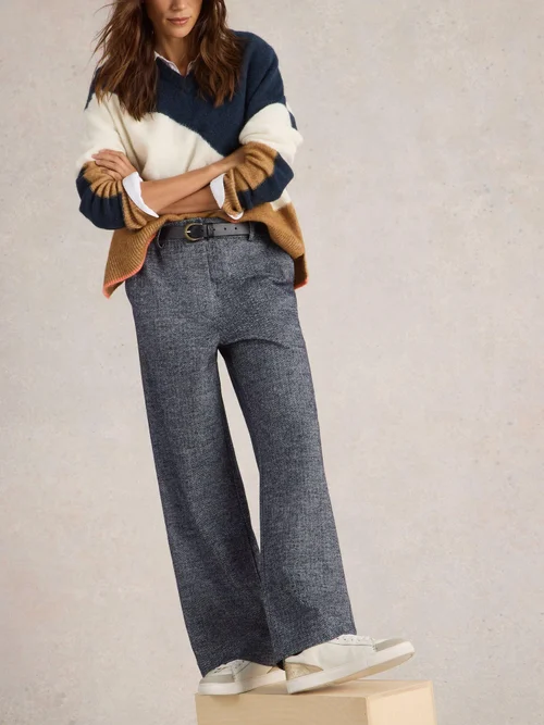 Pantalon large Belle Tweedy - Navy Multi - 52/R Image 1