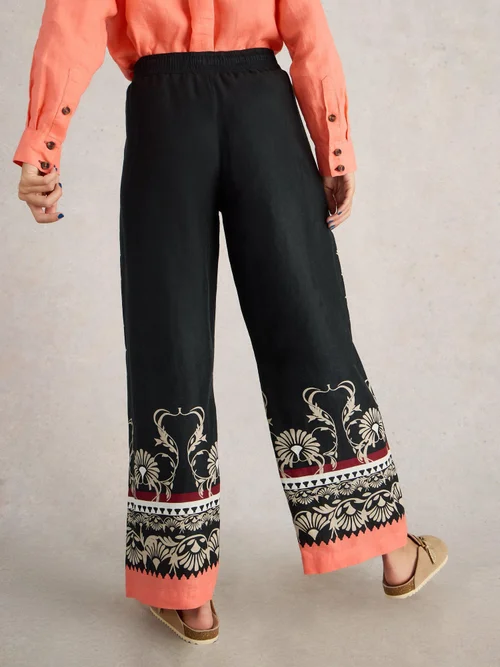 Pantalon large Belle en lin - Blk Pr - 52/R Image 4