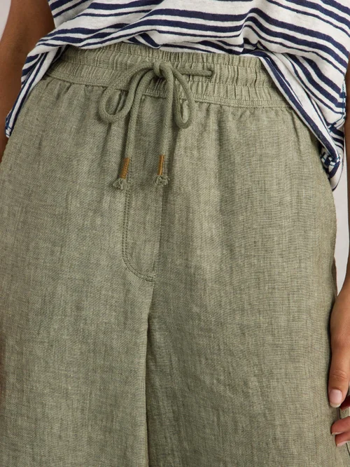Pantalon large Belle en lin - Mid Green - 48/R Image 3