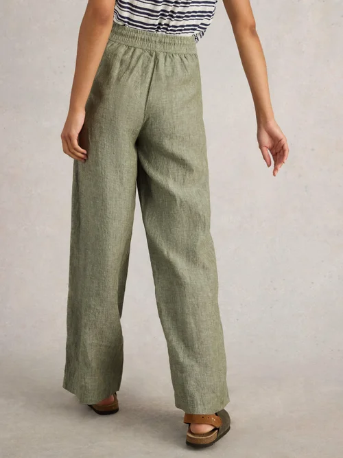 Pantalon large Belle en lin - Mid Green - 48/R Image 4