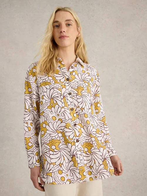 Chemise Lydia en lin - Yellow Pr - 38 Image 1