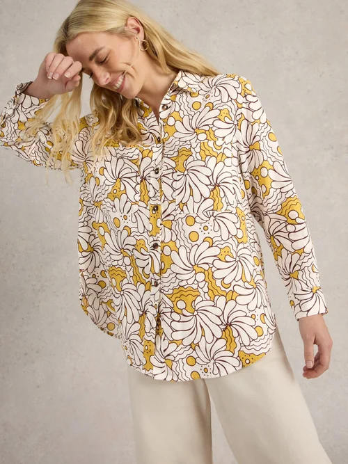 Chemise Lydia en lin - Yellow Pr - 38 Image 3