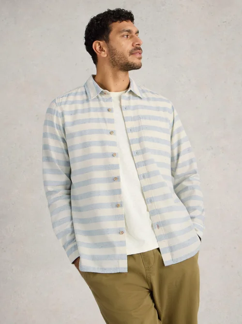 Chemise à manches longues à rayures irrégulières - White Mlt - S Image 3