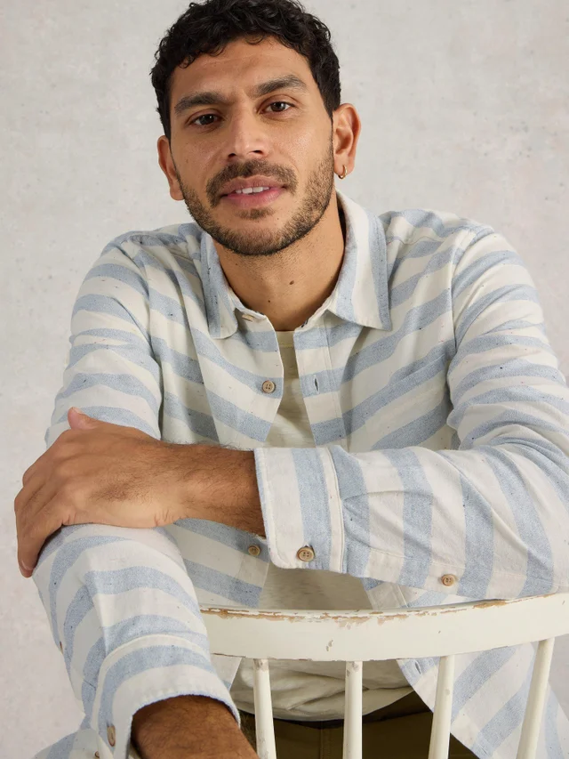 Chemise à manches longues à rayures irrégulières