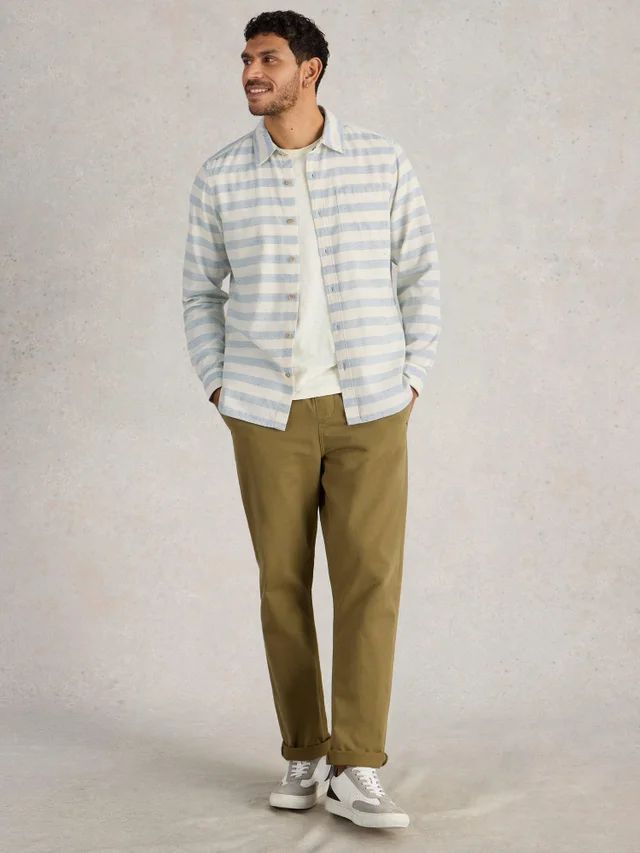 Chemise à manches longues à rayures irrégulières