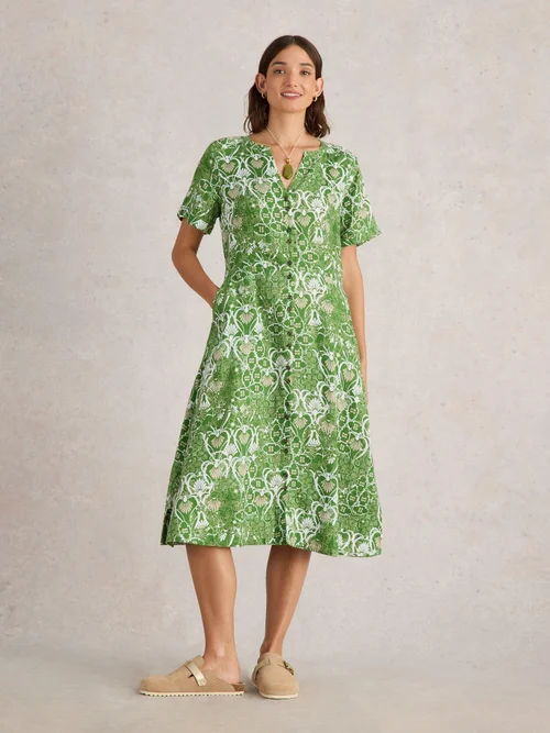Robe en lin Iris - Green Pr - 52/R Image 2