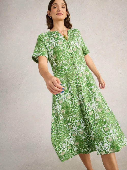 Robe en lin Iris - Green Pr - 52/R Image 1