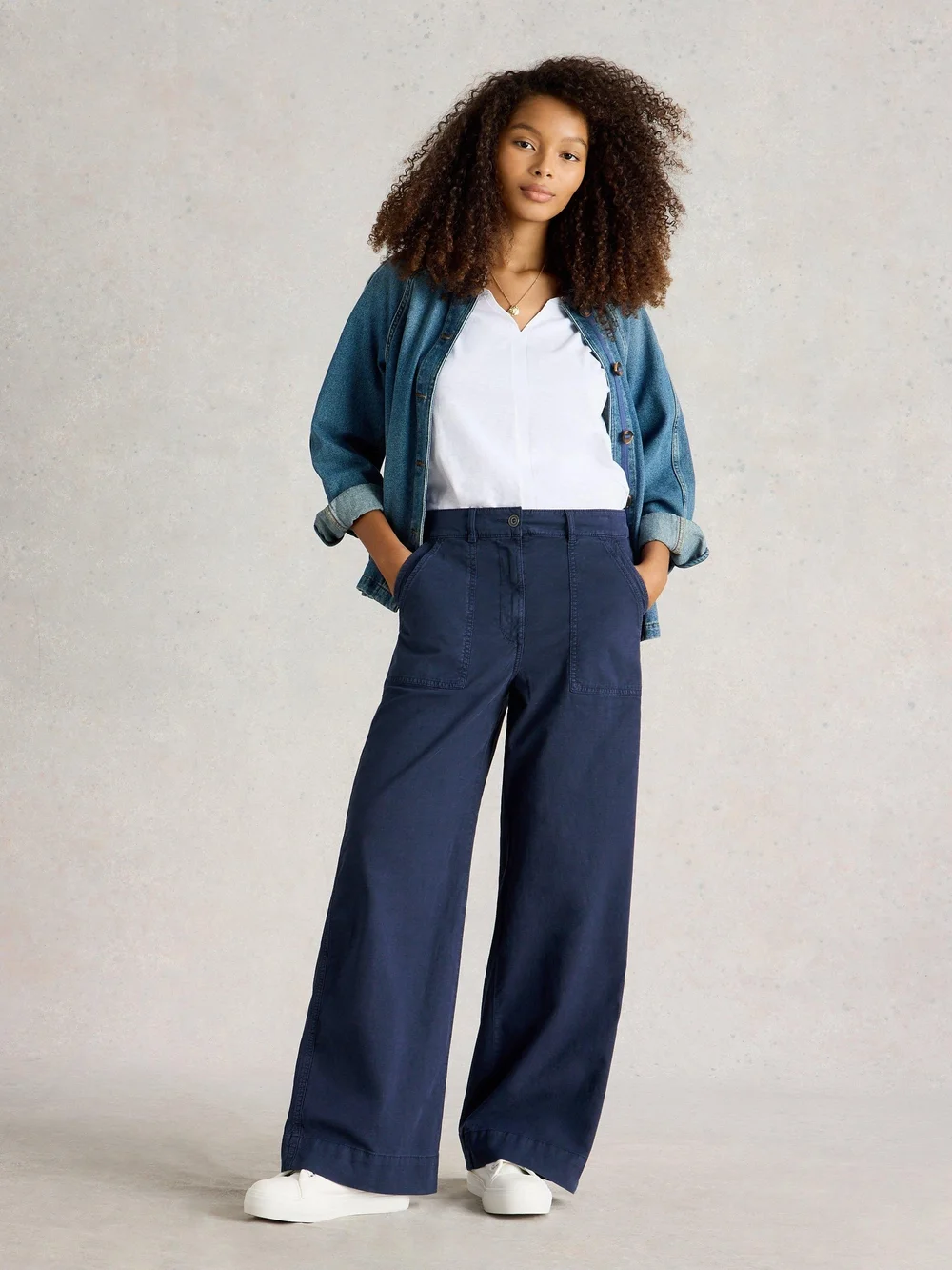 Pantalon large en chino Twister - Dark Navy - 52/R Image 1