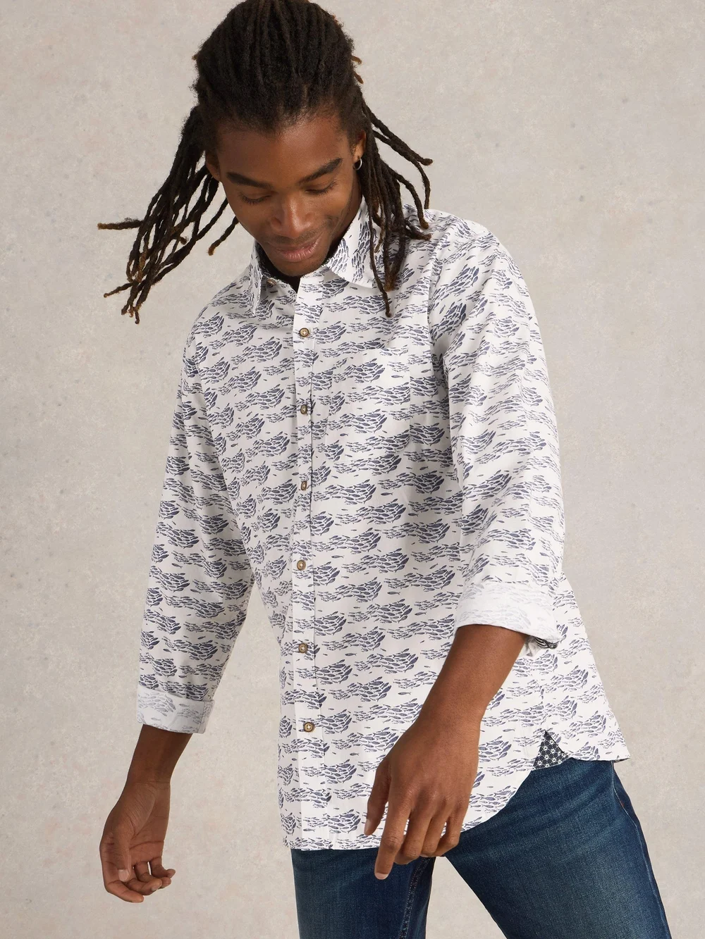 CHEMISE IMPRIMÉE POISSONS DE RÉVUE - White Pr - XXXL Image 1