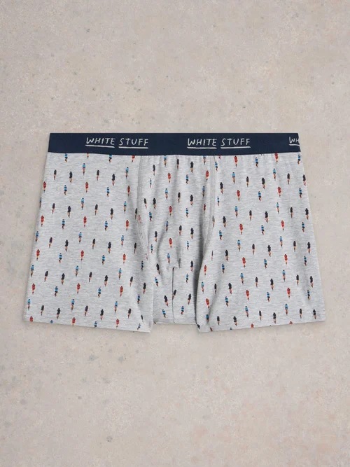 2-er Pack Boxershorts - Uni & Print - Grey Mlt - XL Image 3