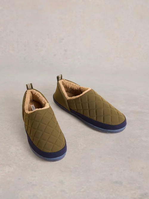 Pantoufles matelassées en nylon - Khaki Grn - 46 Image 2