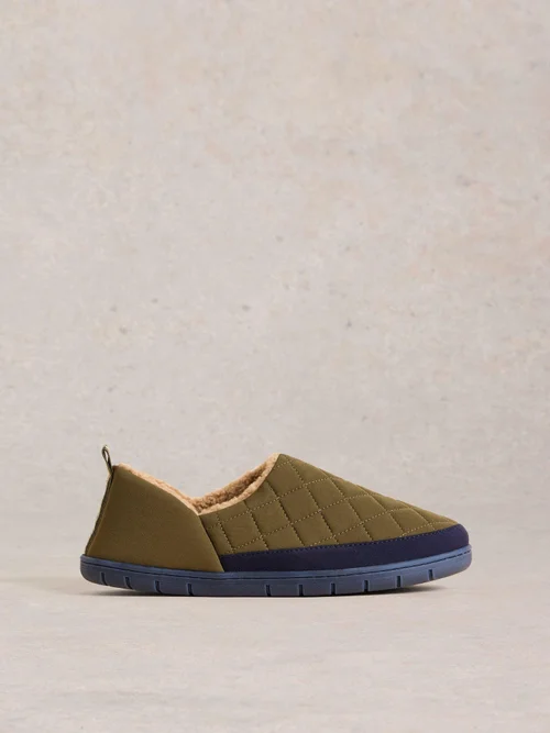 Pantoufles matelassées en nylon - Khaki Grn - 46 Image 1