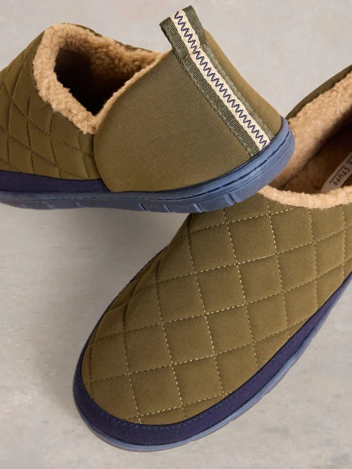 Pantoufles matelassées en nylon - Khaki Grn - 46 Image 3