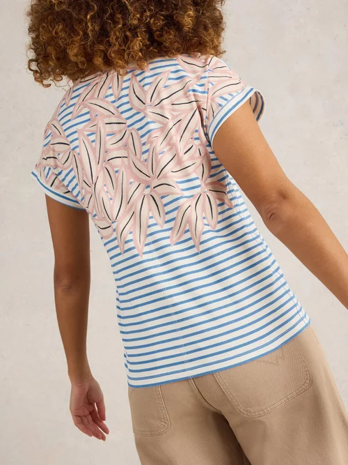 T-Shirt À Encolure En V Nelly - Ivory Mlt - 50 Image 4
