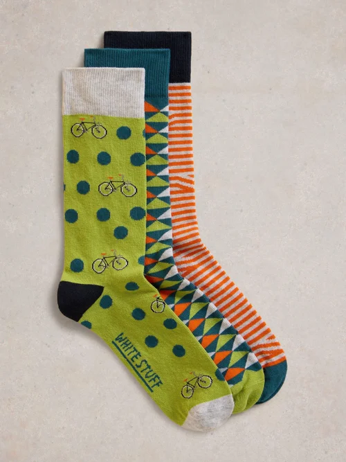 Lot De 3 Paires De Chaussettes Géométriques Bicycle - Orange Mlt - 44-46 Image 1