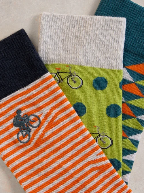 Lot De 3 Paires De Chaussettes Géométriques Bicycle - Orange Mlt - 44-46 Image 2