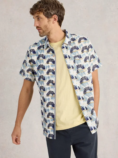 Chemise imprimée Fan SS - Blue Pr - XXL Image 1