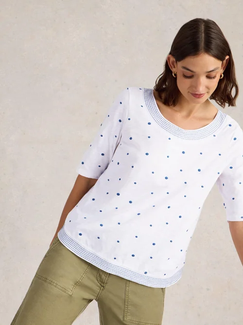 TOP BRODÉ WEAVER - White Mlt - 38 Image 1