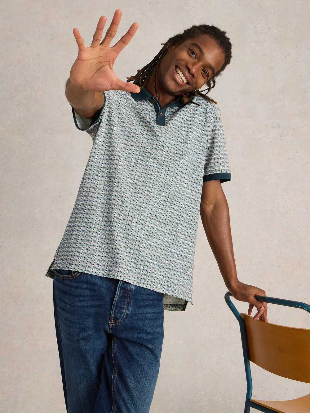 Polo imprimé cassette - Teal Pr - XXXL Image 1