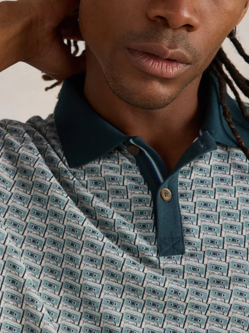 Polo imprimé cassette - Teal Pr - XXXL Image 3