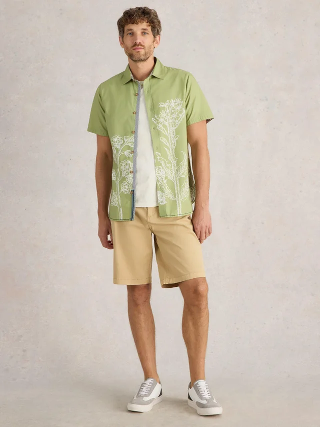 Chemise imprimée à bordure florale SS