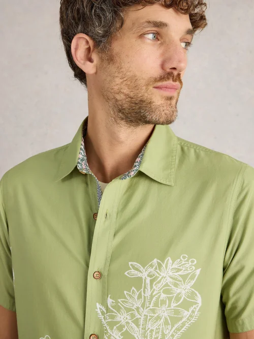 Chemise imprimée à bordure florale SS - Green Pr - XXL Image 3