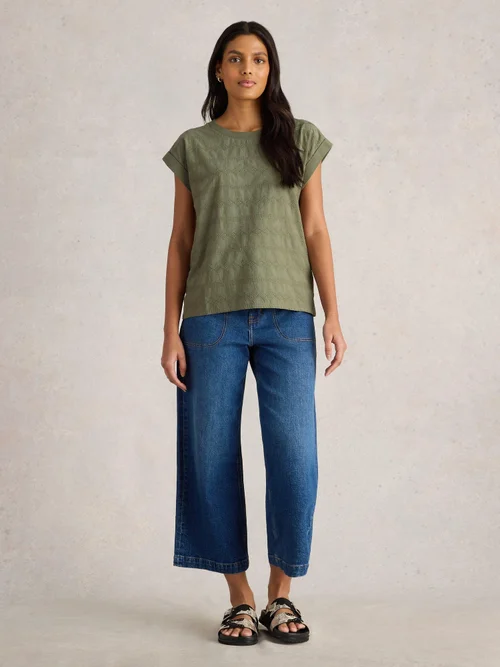T-SHIRT BRODÉ BETTY - Khaki Grn - 52 Image 2