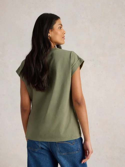 T-SHIRT BRODÉ BETTY - Khaki Grn - 52 Image 4