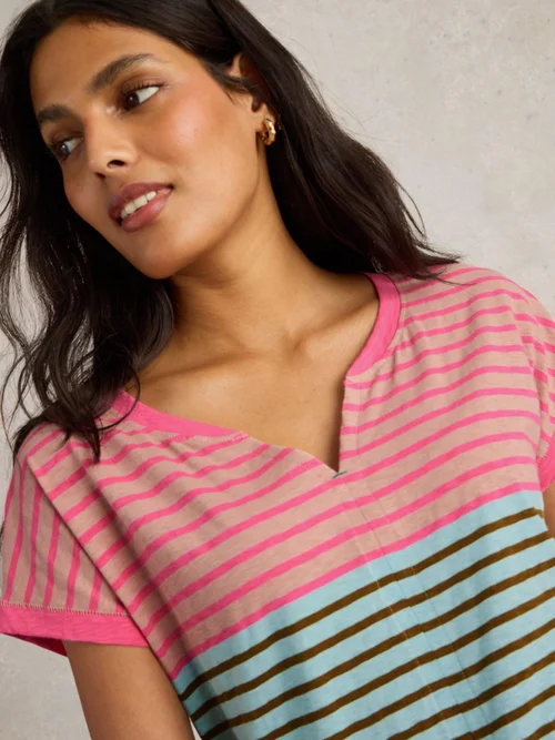 T-Shirt À Encolure En V Nelly - Pink Mlt - 46/R Image 3
