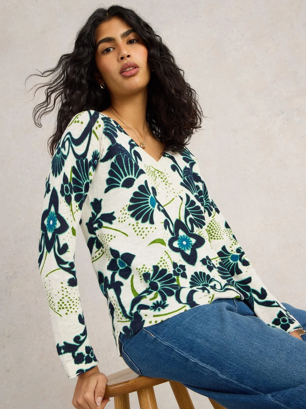 PULL IMPRIMÉ NARIA - Blue Pr - 34 Image 1