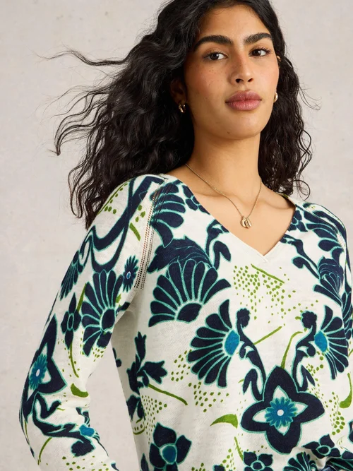 PULL IMPRIMÉ NARIA - Blue Pr - 34 Image 3
