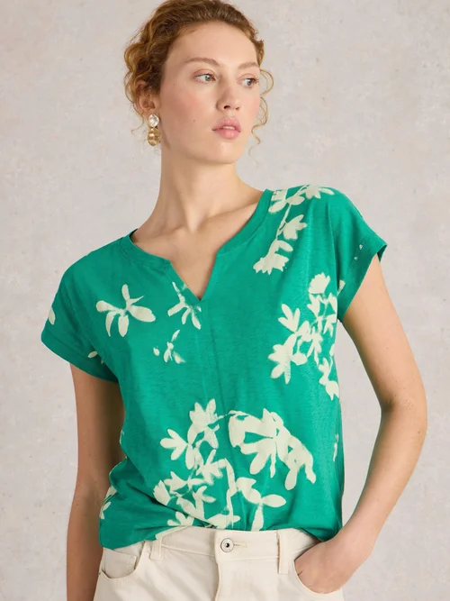 T-Shirt À Encolure En V Nelly - Green Mlt - 50 Image 3
