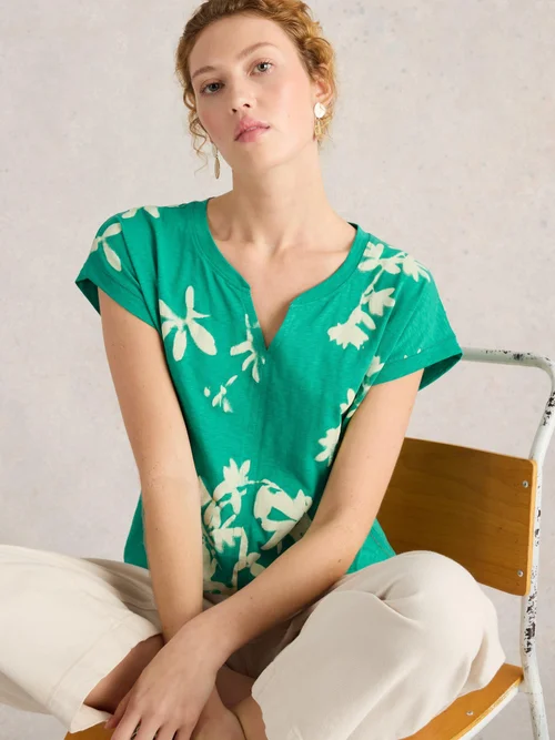 T-Shirt À Encolure En V Nelly - Green Mlt - 50 Image 1