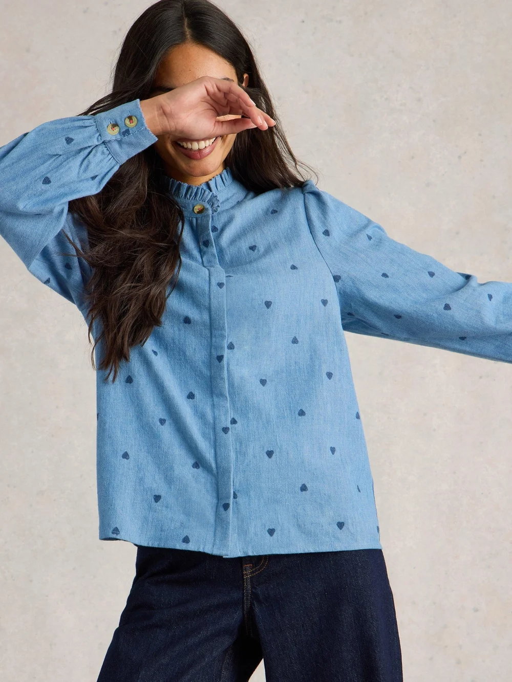Haut brodé Pauline - Denim Mlt - 52 Image 1