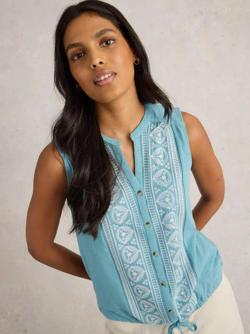 CHEMISE SANS MANCHES TULIP - Mid Blue - 46/R Image 3