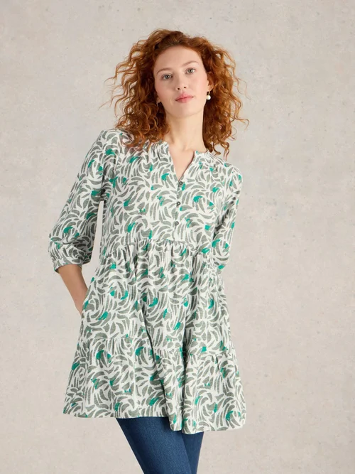 Tunique boutonnée Marlie - Green Pr - 48 Image 3